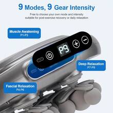 Masajeador eléctrico de 42 cabezales, masajeador de vibración de tejido profundo, pistola de masaje eléctrica de percusión, pistola de masaje eléctrica para relajación muscular con 9 modos y 9 niveles de intensidad, apto para uso doméstico, oficina y gimnasio, para alivio del dolor y relajación muscular en espalda, piernas y glúteos, 2000mAh - Gris - Ver 6