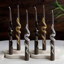 3D Snake Coiled Pillar Silicone Candle Mold - Gothic Taper Candle Resin Mold For DIY Witchcraft Decor, Halloween Crafts & Altar Supplies - Snake - View 5