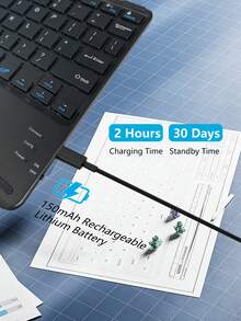 Teclado táctil de oficina de dibujos animados de alta calidad, teclado inalámbrico de control inteligente compatible con tableta - Multicolor - Ver 7