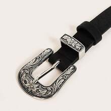 Western Style Pin Buckle Fashion Versatile Decorative Belt For Women - Black - View 10