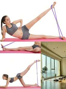 2pcs Set, 1pc Fitness, Upgraded TPE Material/Foam Handle Resistance Bands, 38cm/14.96in, Pink/Purple/Blue For Yoga, Elastic Fitness Bands, Chest/Arm/Shoulder Stretching, Home Strength Training, Weight Loss, Back To School/Birthday Gift - Multicolor - View 4