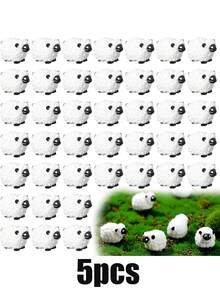 1/5/10pcs Mini Resin Sheep Figurines, White Lamb Cute Animal Sculptures, Suitable For Landscape Decor, Fairy Garden, DIY Decoration, Cake Topper, Applicable For Eid Al-Adha, Easter, Birthday Decoration - Multicolor - View 8