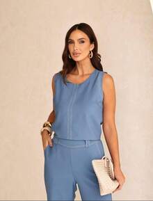 Women's Elegant Premium Tailored Suit – Sophisticated Style And Absolute Comfort. Casual And Stylish For The Office. - 霧霾藍 - 查看 3