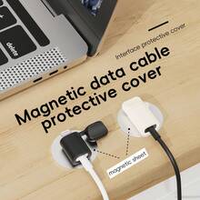 2件套磁吸式线缆整理器，桌面充电线收纳架，数据线和耳机线管理配件 - 彩色 - 查看 1