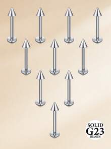 CIZME 10 chiếc khuyên môi Labret 16g bằng hợp kim titan, trang sức xỏ môi, khuyên tai Helix, khuyên sụn tai Tragus, khuyên tai Snakebite Monroe, khuyên tai Triple Forward Helix Conch Medusa Lobe Spike Pick - Bạc - Xem 6