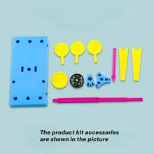 1 Set Kit de Experimento Científico (Paquete de Materiales, Requiere Manualidades), Modelo de Veleta de Estación Meteorológica, Veleta DIY, Artículos de Exploración Científica Educativa, Mejorar el Pensamiento, la Imaginación y la Innovación de los Estudiantes - Multicolor - Ver 6