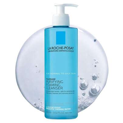  La Roche-Posay Toleriane Purifying Foaming Facial Cleanser, Oil Free Face Wash For Women & Men With Niacinamide + Ceramides, Pore Cleanser Suitable For Sensitive Skin, Won't Dry Out Skin, Soap Free, 400ml