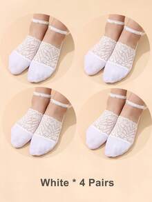 1/4 双装女士时尚低帮隐形袜，低帮隐形踝袜，珍珠镶嵌系带后跟，适合日常穿着 - 彩色 - 查看 13