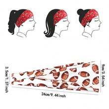 5条装橄榄球印花弹力发带，男女通用健身瑜伽运动发带 - 彩色 - 查看 4