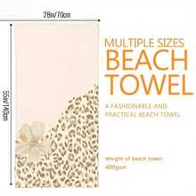 1 Pc Leopard Print, White Hibiscus, Vintage Bohemian Style Beach Towels For Swimming Pool Vacation, Microfiber Sand Free Fast Drying Beach Towel - Easter Summer Gift For Adults Women Men Kids - 白色 - 查看 6
