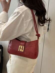 New Luxury Solid Color Versatile Women Shoulder Bag - Red - View 8