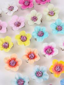 10pcs/Set Random Color Mini Daisy Flower Hair Clips, Accessories For Girls, Beach Travel Photography Decor, DIY Hair Clips For Bangs - Multicolor - View 7