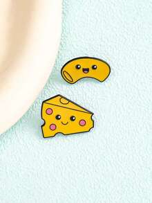 1/2个可爱黄色软奶酪胸针，俏皮弯曲的逼真奶酪造型，清新百搭，可别在毛衣、外套、背包、鞋子上。 - 彩色 - 查看 9