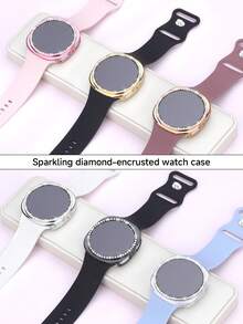 6pcs Fashion Women's Watch Case Suitable For Samsung Galaxy Watch 8 (40mm & 44mm), Shockproof & Scratch-Resistant Hard PC Material, Embedded Sparkling Rhinestones, Hollow-Out Design, 6-Color Combination, Easy To Replace, Sensitive Touch - Multi-color Watch Case Set 1 - View 3