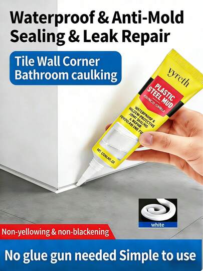 Plastic Steel Mud, Household Kitchen, Bathroom, Toilet, Crack Repair, Bonding, Waterproof, Mildew-Proof, Sealing Material, Sealant, Caulk, Glass Glue, Bathroom Tile Grout, Toilet Sealing Glue