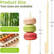 300 Pcs 4.7 Inch Bamboo Appetizer Skewers Cocktail Picks For Food Charcuterie Party Toothpicks Decorative Drink Sticks - 1 - 查看 5