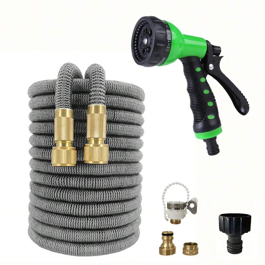 GOUN HOSE 花园魔法软管高压洗车水枪，带柔性软管和多功能喷嘴套装，花园灌溉用品 - A - 查看 1