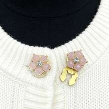 1个衬衫纽扣套，时尚水钻袖扣，龟形纽扣，衬衫配饰 - 紅色 - 查看 10