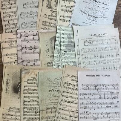 30 buc/pachet hârtie decorativă pentru partituri muzicale vintage, material de fundal pentru scrapbooking DIY