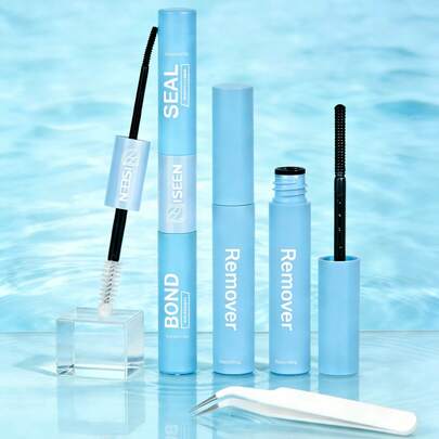 Bond And Seal And Remover, Bond 5ml And Seal 5ml, Remover 5ml, Lash Glue Strong Hold Lash Cluster Glue 2 In 1 Lash Bond And Seal Long Lasting Cluster Lash Glue All Day Wear 2 In 1 Eyelash Bond And Seal And Remover For DlY Lash Extensions