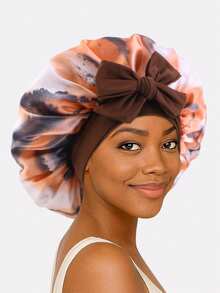1件装扎染弹力丝带发带帽，头巾，护发帽，适合日常使用 - 彩色 - 查看 16