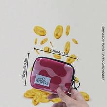 新款时尚小钱包零钱包，可装硬币、卡片、钥匙，带钥匙链和挂钩 - 灰色 - 查看 6