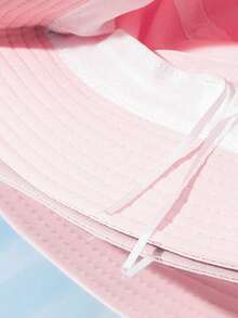 1 pièce Chapeau de seau style Y2K unisexe avec palmier brodé, convient pour les sports de plein air, la protection solaire, les déplacements quotidiens, la plage, les vacances - Rose bonbon - Voir 2