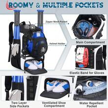 NEWHEY Baseball Bag Large Capacity Softball Bags For Adults Youth Lightweight Baseball Backpack With Shoe Compartment & Helmet Holder Waterproof Softball Bat Bag Fot T-Ball & Softball Equipment - Multicolor - View 2