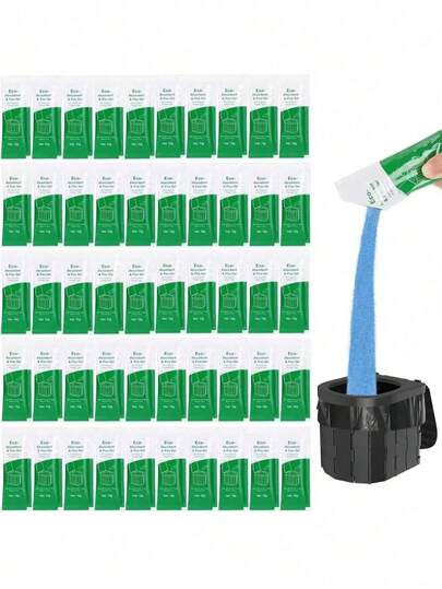 20 gói bột vệ sinh di động, bột vệ sinh cắm trại cho túi sứ, không mùi, chống rò rỉ, thích hợp cho cắm trại, leo núi và các hoạt động ngoài trời - Lý tưởng để lót sứ và làm cứng chất độn cho nhà vệ sinh di động.