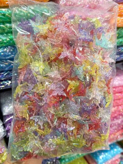 25 hạt hình bướm 3D trong suốt, nhiều màu sắc, kích thước 25mm/gói, phối màu ngẫu nhiên, vật liệu thủ công DIY.