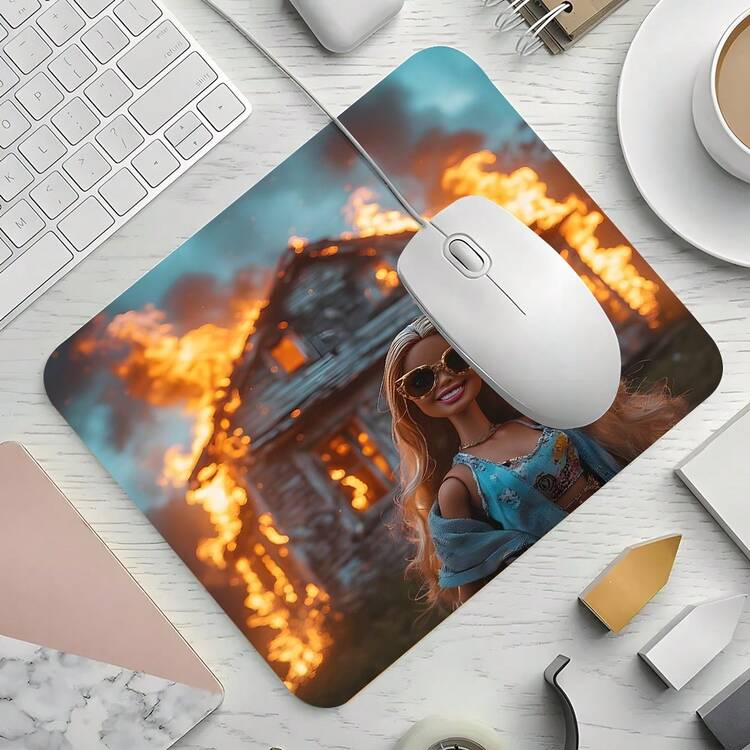 幽默表情设计方形鼠标垫，吸睛桌面装饰保护垫，橡胶防滑锁边工作垫，小巧尺寸，适用于笔记本电脑、台式电脑游戏、工作、日常使用。 - 查看 5