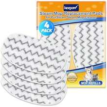 KEEPOW Steam Mop Pads Compatible With PurSteam ThermaPro 10-In-1 Steam Mop And ThermaPro 211 Steam Cleaner, Reusable Pur Steam Mop Replacement Pads For Multi-Surface Floor Cleaner (8 Pack) - Màu trắng - Bộ 4 chiếc - Xem 1
