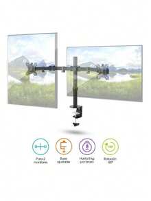 Redlemon Dual Monitor Stand For 13" To 32" Monitors With Adjustable Desktop Base And 360° Rotation - 查看 7