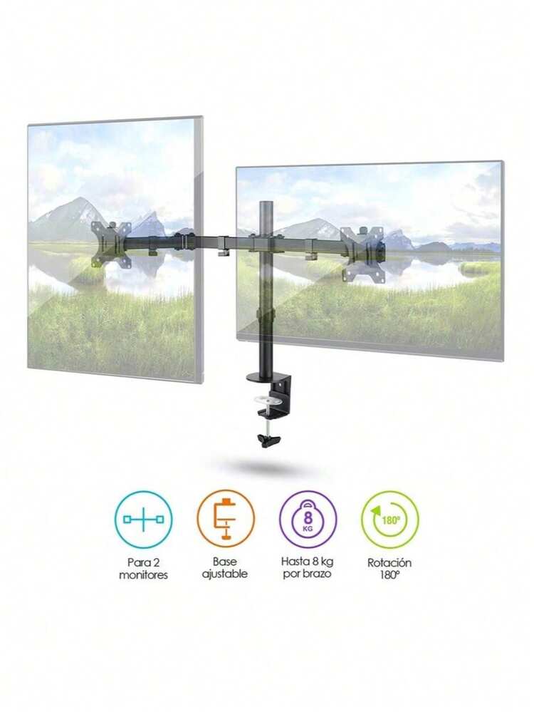 Redlemon Dual Monitor Stand For 13" To 32" Monitors With Adjustable Desktop Base And 360° Rotation - 查看 7