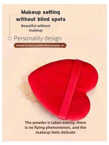 54pcs/15pcs/5pcs Heart-Shaped Flocked Makeup Sponges, For Setting Makeup, Soft And Fluffy With Texture, Suitable For Face And Body Powder Puffs, Mixed Set Makeup Beauty Tools - Red - View 6