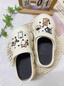 Women's EVA Non-Slip Soft Thick-Soled Sandals With Cartoon Accessories, Suitable For Vacation, Casual Gatherings, And All Indoor And Outdoor Occasions, Providing A Fashionable And Comfortable Wearing Experience - Khaki - View 10