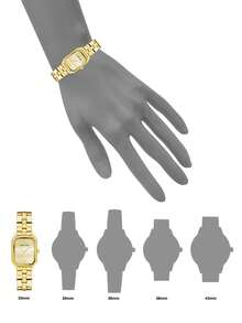 Women's Gold-tone Quartz Bracelet Watch Square Analog Watch for Women with Light Champagne Dial Elegant Chic Style Watch with Adjustable Bracelet Ladies' Waterproof Watch - 金色 - 查看 5