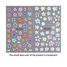 5D Embossed Gradient Floral Nail Stickers, Includes Self-Adhesive Leopard Print, Lily, Hibiscus, Butterfly Patterns, Suitable For Decorating Acrylic Floral Nail Art, Ideal For Spring And Summer - Multicolor - View 14