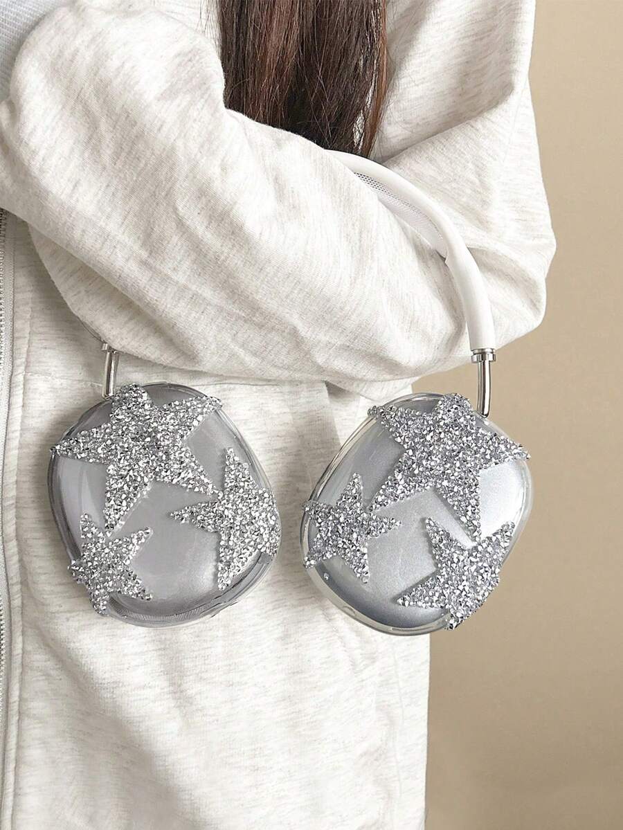 2 chiếc băng đô đính đá hình ngôi sao 3D trong suốt, dùng cho tai nghe Bluetooth, tương thích với hộp bảo vệ Max, nút tai nghe Apple, chống sốc. - Nhiều màu - Xem 1