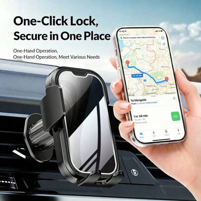 TAFDIUR 通用型车载出风口手机支架，后视镜面板带阻尼锁，360°旋转，兼容所有手机，ABS材质，适用于车辆，汽车配件