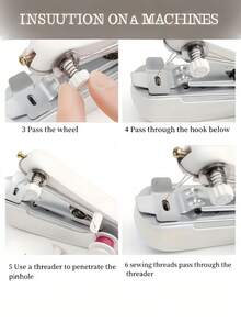[Custom] Portable Mini Sewing Machine, Handheld Manual Easy Sewing, Home Portable Sewing Machine, White - 1pc, Small Sewing Machine - Multicolor - View 5