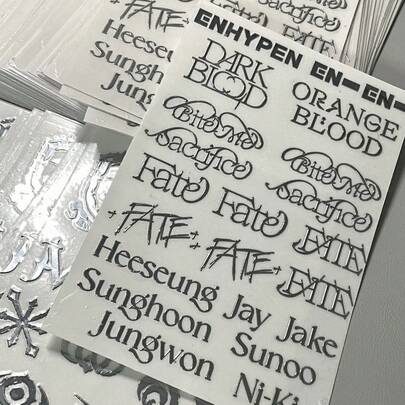EN/HYPEN Member 3D Metal Embossed Stickers, High-Quality Decorative Stickers Suitable For Phones, Tablets, Laptops, Journals, Greeting Cards, Fan Collectible Gifts