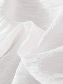 Đầm trắng tay phồng xếp ly dáng casual cho bé gái - Phong cách tối giản thời trang, thiết kế nhẹ nhàng, phù hợp mặc mùa xuân/hè, trang phục thường ngày | Viền xếp ly | Đầm nhẹ - trắng - Xem 8