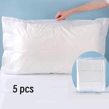 1/5/10个装一次性加厚枕套，适用于酒店客房、美容院，防污染透气，酒店旅行专用枕套（不含枕芯），沙龙用品，旅行必备，轻便外壳，复古风格，易于清洁，酒店业主 - 彩色 - 查看 14