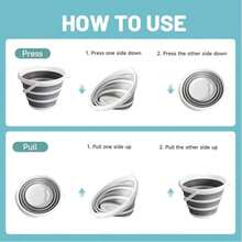 Collapsible Water Bucket – Portable, Easy To Carry & Store, Ideal For Car Wash, Cleaning, Camping, Fishing And Outdoor Activities With Collapsible Handle Design - A - Xem 2