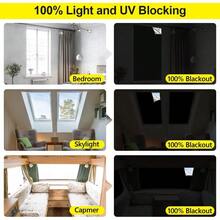 Blackout Curtains For Bedroom, Portable 100% Black Out Window Cover Film, Cuttable Blackout Shades Fabric Sheet, No Drill Window Blinds, Sun Heat Light Blocker For Travel Media Dorm, 57'' W - Black - View 7