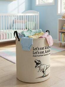 1个卡通恐龙图案可折叠圆形收纳篮，带提手，大容量多用途收纳箱，适用于婴儿房、尿布、衣物、玩具等收纳整理。 - 彩色 - 查看 13