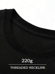 Titos Handmade Vodka Logo Print Casual Black Short Sleeve T Shirt, Casual Soft, Pure Cotton 220g Pattern Printed T-Shirt, Y2K Fashion Streetwear - 黑色 - 查看 3