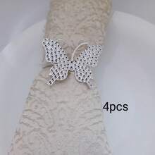 4pcs/10pcs 4cm/1.57in Diameter Metal Napkin Rings, Multiple Colors And Styles Available, Suitable For Restaurant Decor, Tabletop Accessories, Wedding Decoration, Fabric Crafts, Applicable For Cafe, Household, Restaurant, Party, Prom, Picnic, Team Building, Gathering With Friends, Home Decor, Office, Etc. Great Gift For Father's Day, Mother's Day, Holidays, Friends, Family, Teachers, Colleagues, And Daily Gifting. - Multicolor - View 19