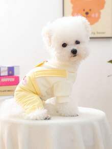 PETCIRCLE 1件宠物衣服，狗狗服装，小型犬可爱怪兽领带连体衣 - 彩色 - 查看 3